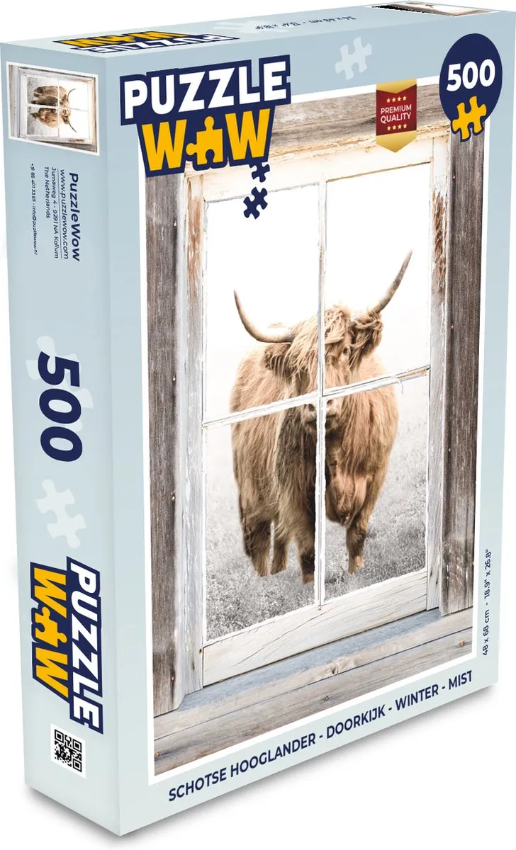 PuzzleWow Schotse Hooglander Legpuzzel 500 Stuks