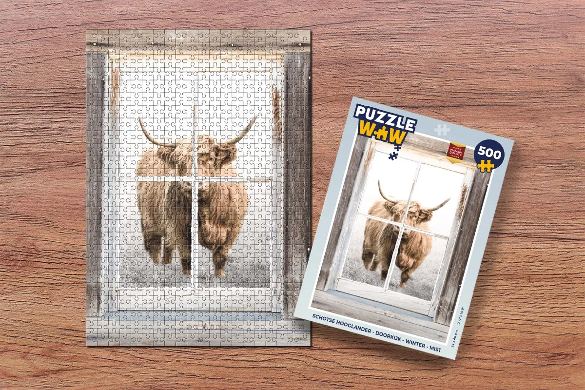PuzzleWow Schotse Hooglander Legpuzzel 500 Stuks - Multicolor