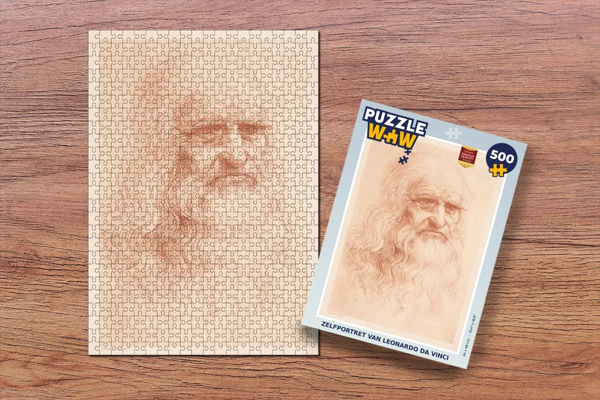 PuzzleWow Leonardo da Vinci Zelfportret Legpuzzel 500 Stuks - Multicolor