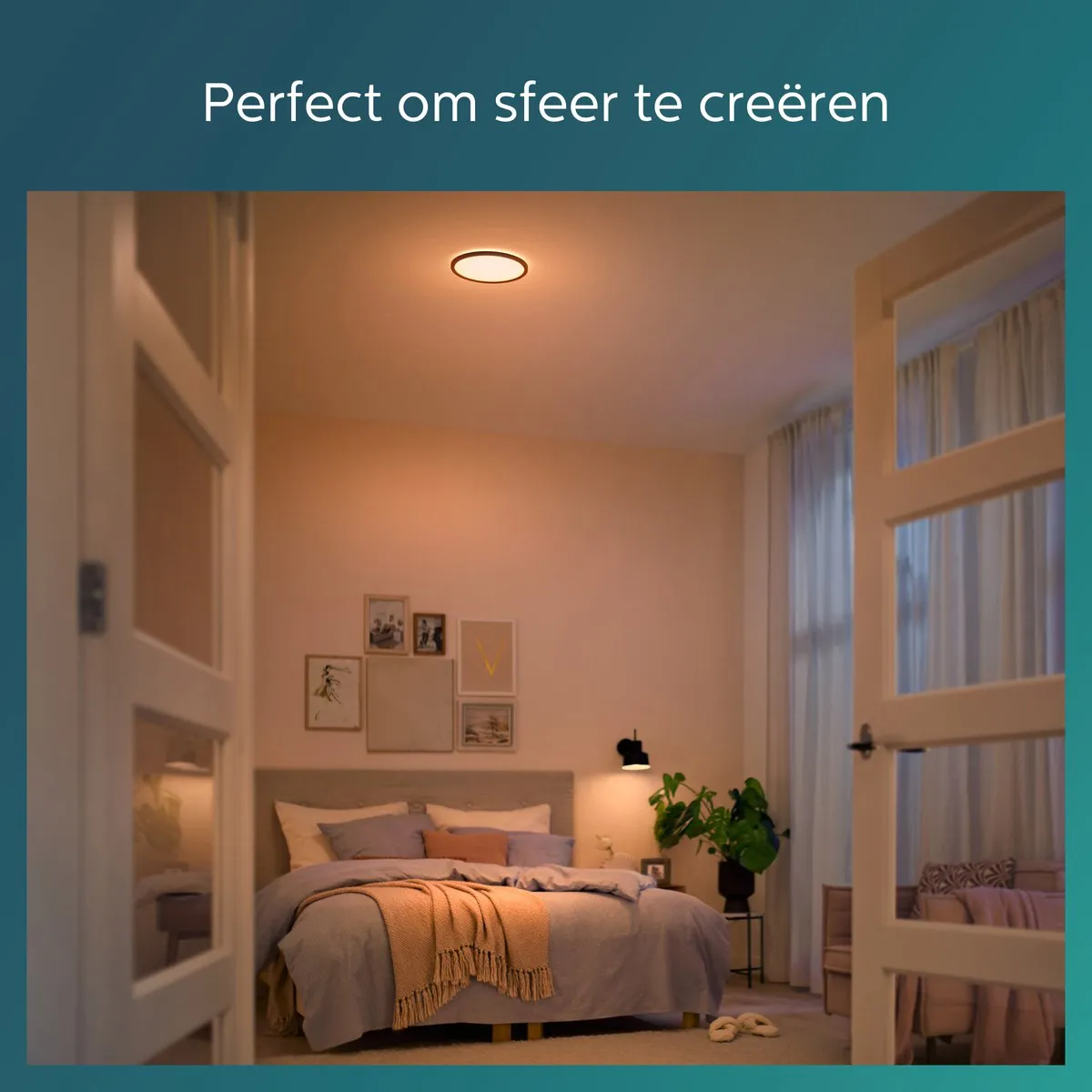 Philips Superslim Plafondlamp 15W - Zwart - 25cm