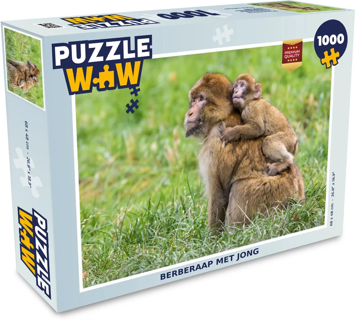 PuzzleWow Legpuzzel Aap 1000 Stuks