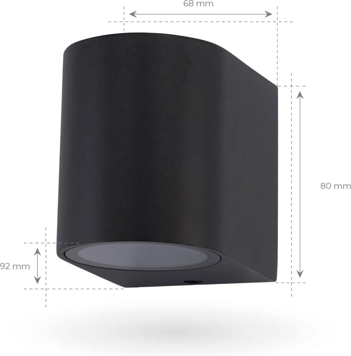 Ledvion Vesta LED Wandlamp GU10 - 3W - IP54 - Zwart - afbeelding 6 van 6