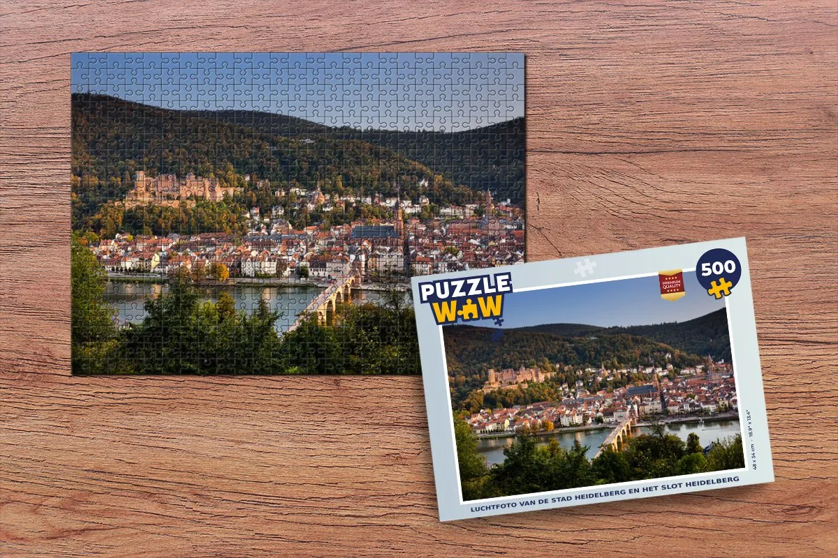 PuzzleWow Heidelberg Slot Bergen Legpuzzel 500 Stuks