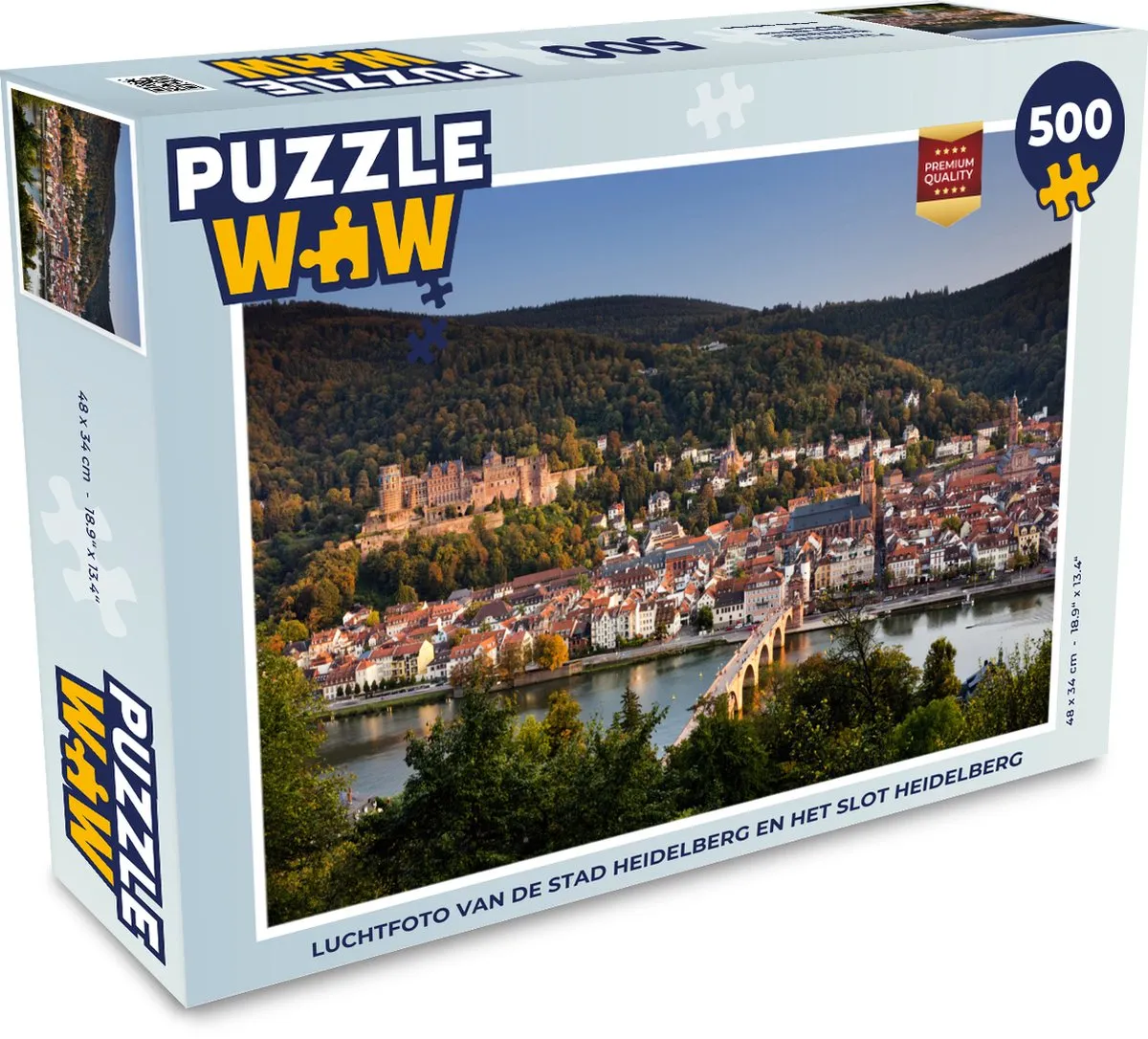 PuzzleWow Heidelberg Slot Bergen Legpuzzel 500 Stuks - Multicolor