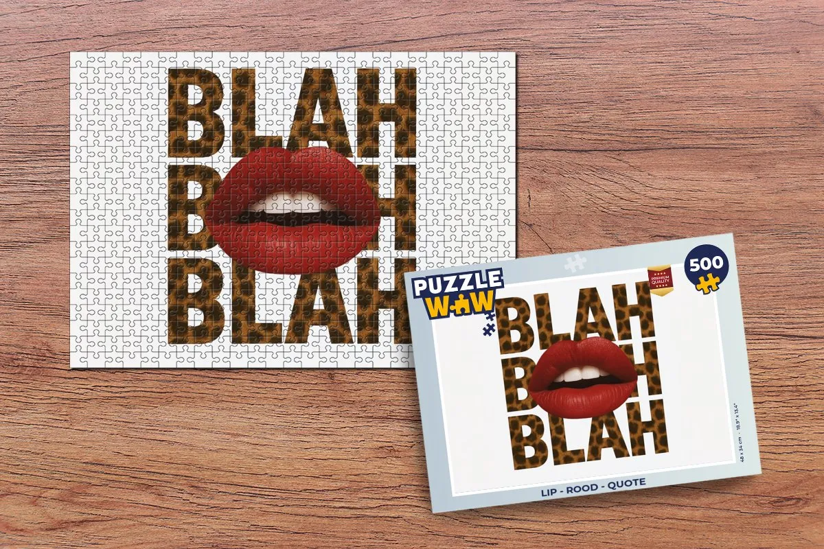 PuzzleWow Lip - Quote Legpuzzel 500 Stuks - Rood