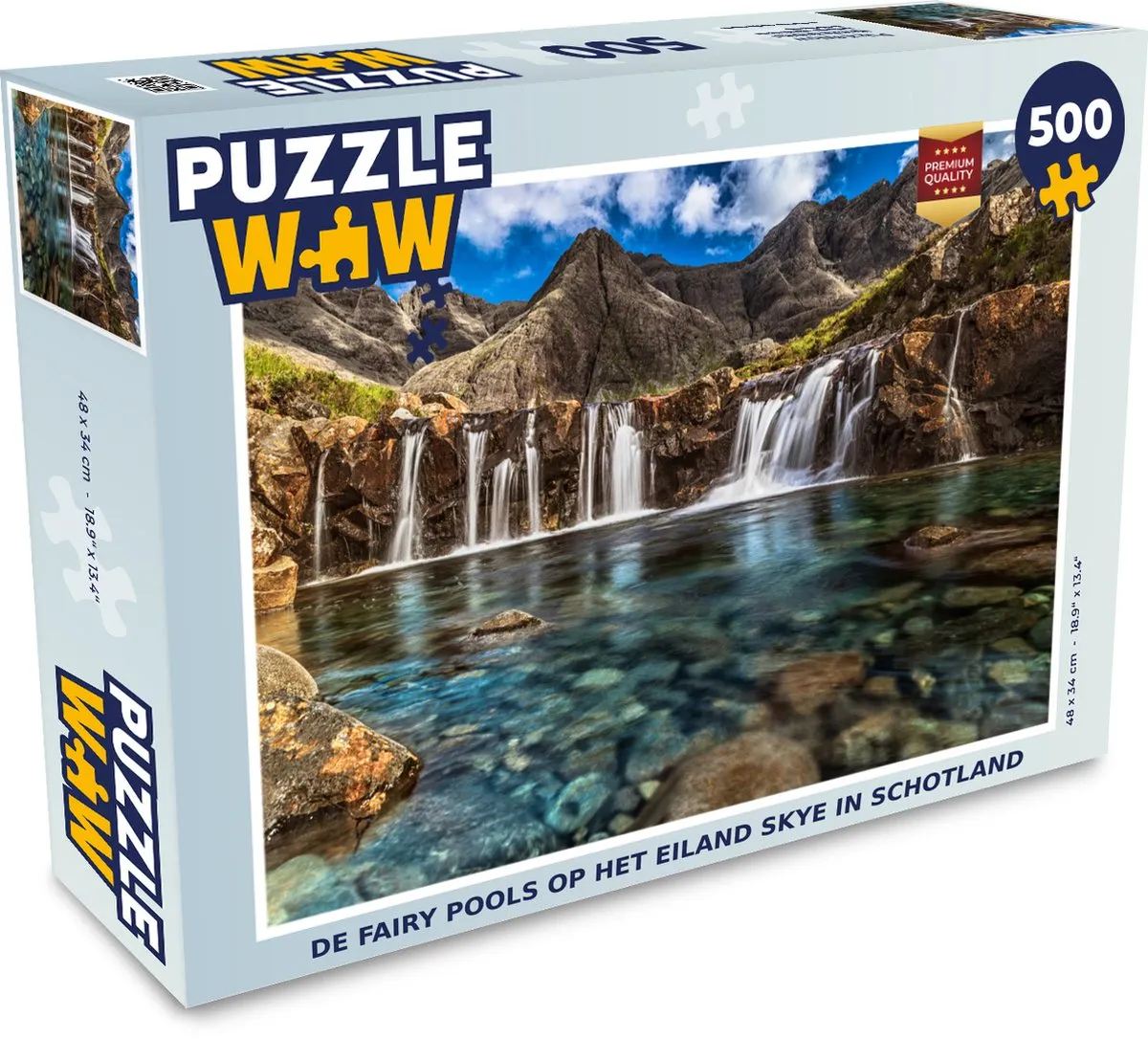PuzzleWow Fairy Pools Skye Legpuzzel 500 Stuks - Multicolor