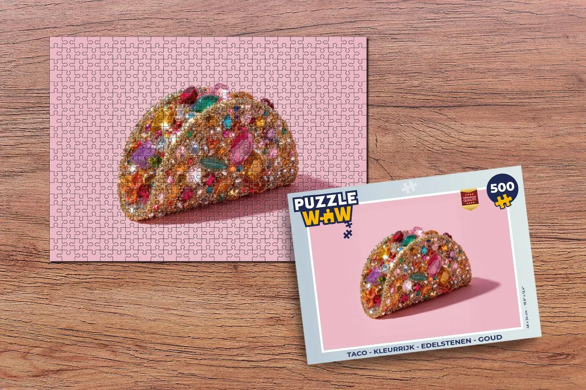PuzzleWow Taco Legpuzzel 500 Stuks - Edelstenen & Goud