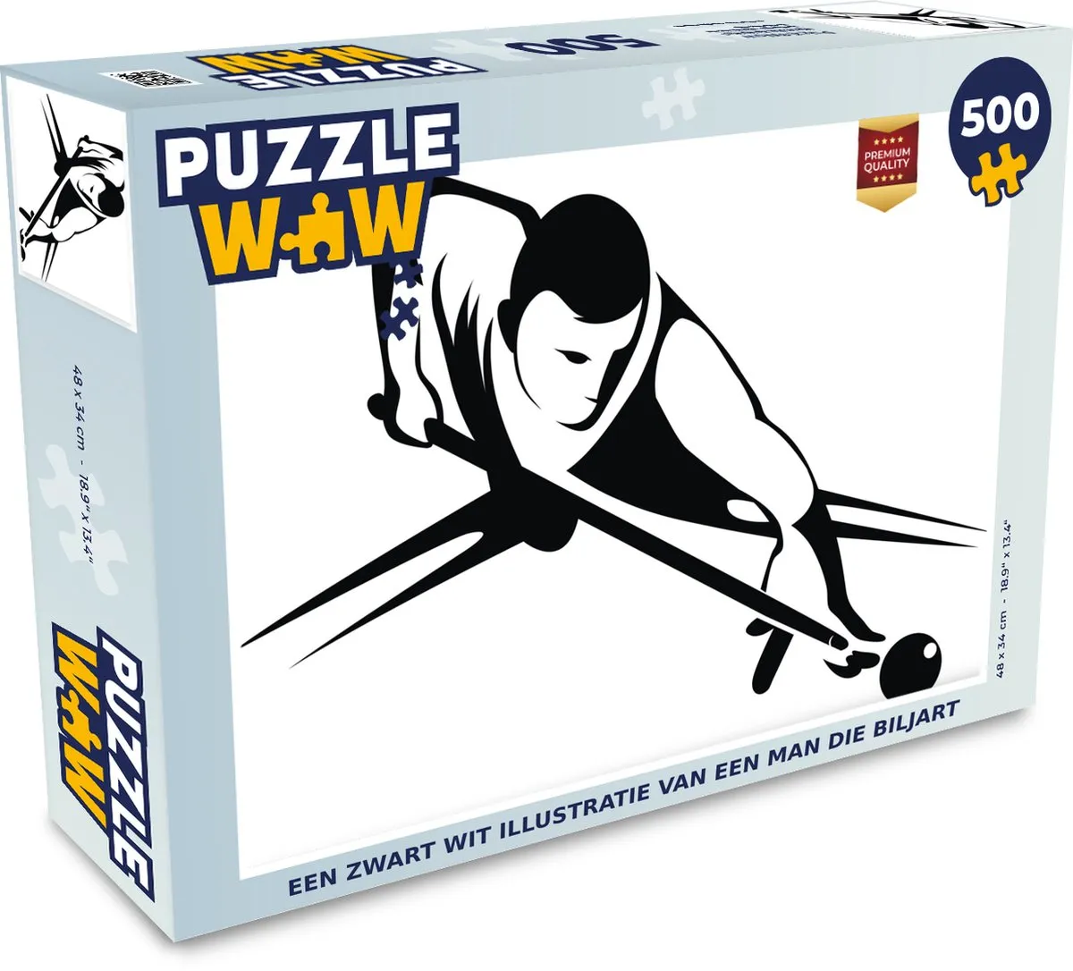 PuzzleWow Legpuzzel 500 Stuks - Biljartman Multicolor