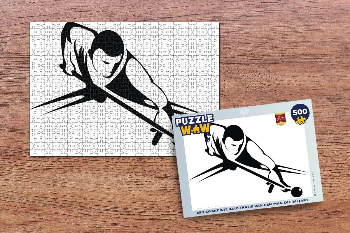 PuzzleWow Legpuzzel 500 Stuks - Biljartman Multicolor