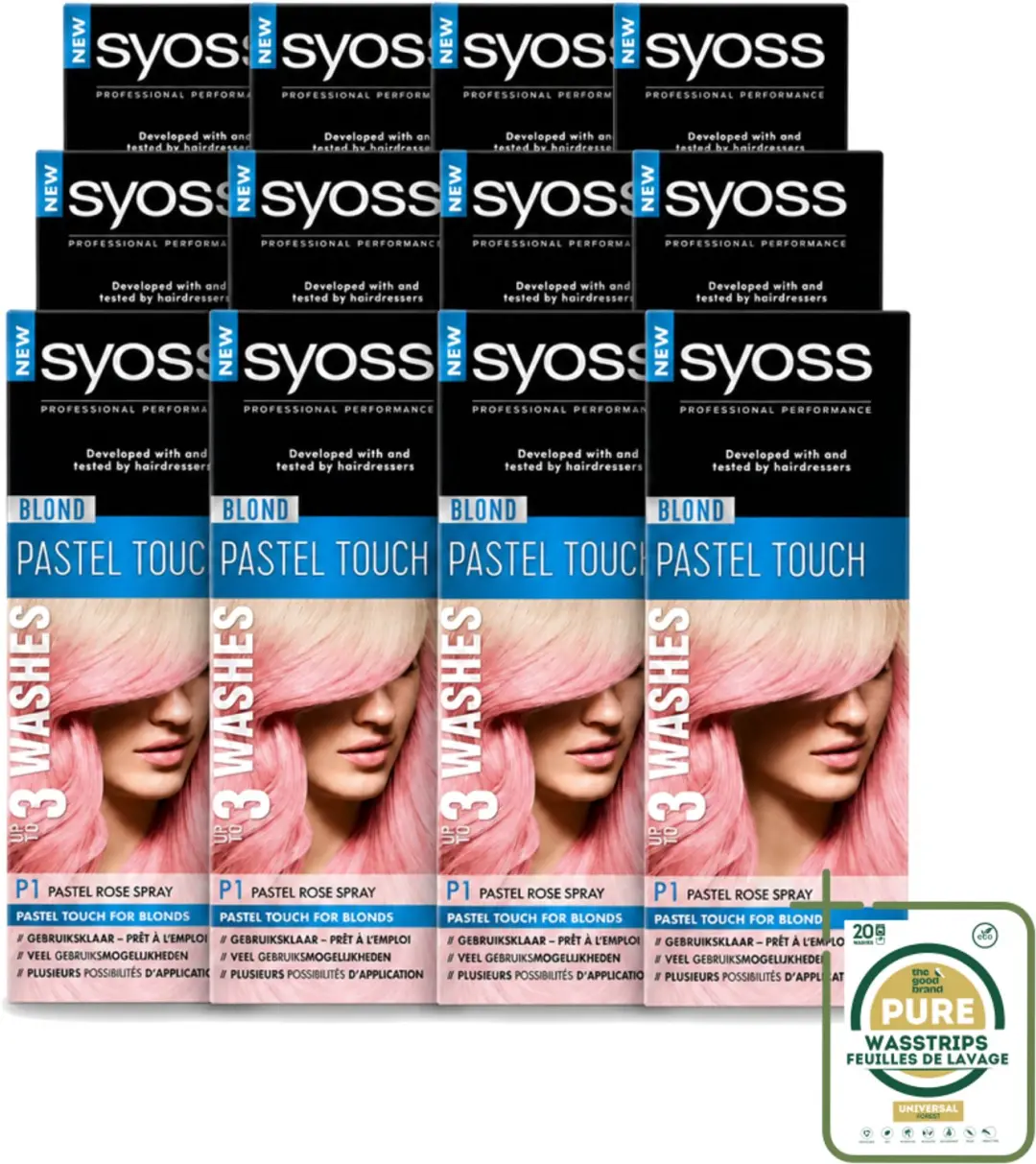 12 x Syoss Color Blond Pastel Touch P1 Pastel Rose