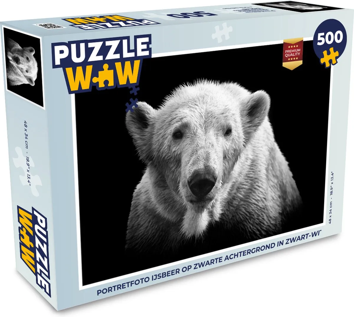 PuzzleWow Legpuzzel IJsbeer 500 Stuks - Multicolor