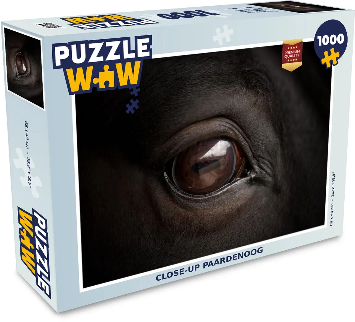 PuzzleWow Close-up Paardenoog Legpuzzel 1000 Stuks - Multicolor