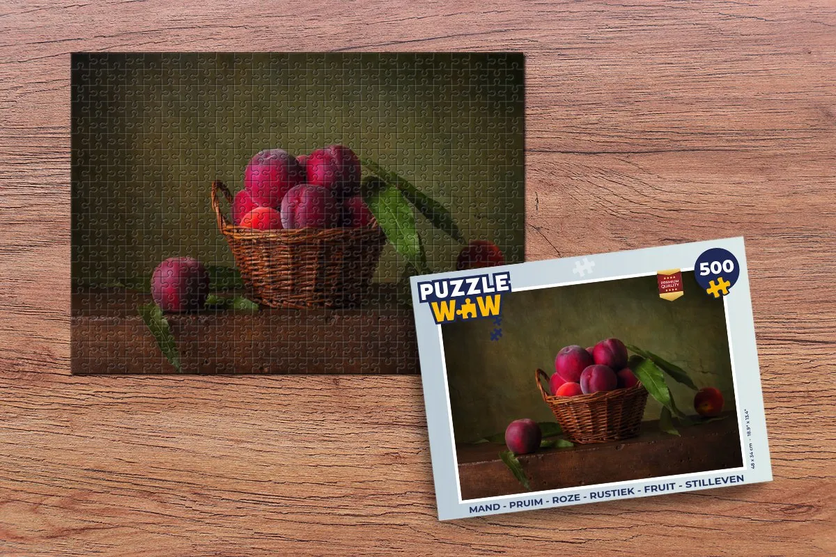 PuzzleWow Rustiek Fruit Stilleven Legpuzzel 500 Stuks - Multicolor