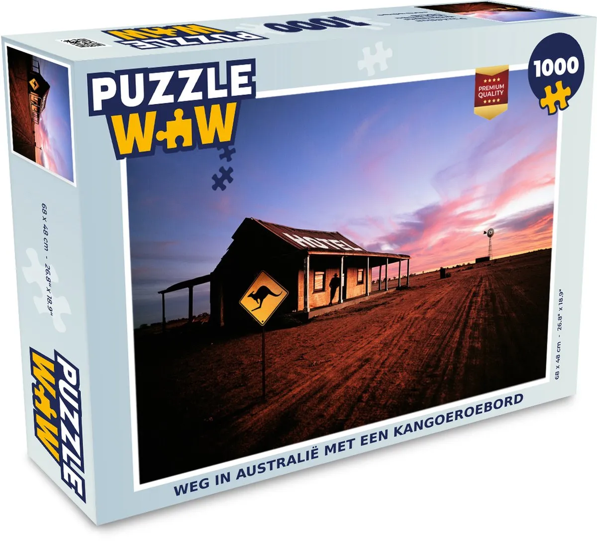 PuzzleWow Weg in Australië Kangoeroe Legpuzzel 1000 Stuks