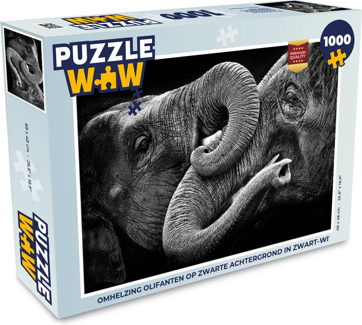 PuzzleWow Olifanten Legpuzzel 1000 Stuks - Multicolor