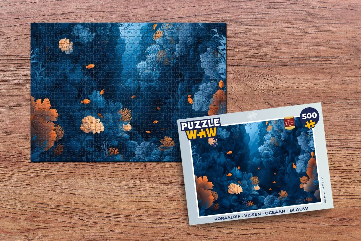 PuzzleWow Koraalrif Legpuzzel 500 Stuks - Blauw