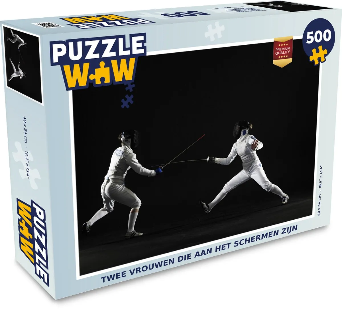 PuzzleWow Legpuzzel Twee Vrouwen Schermen 500 Stuks