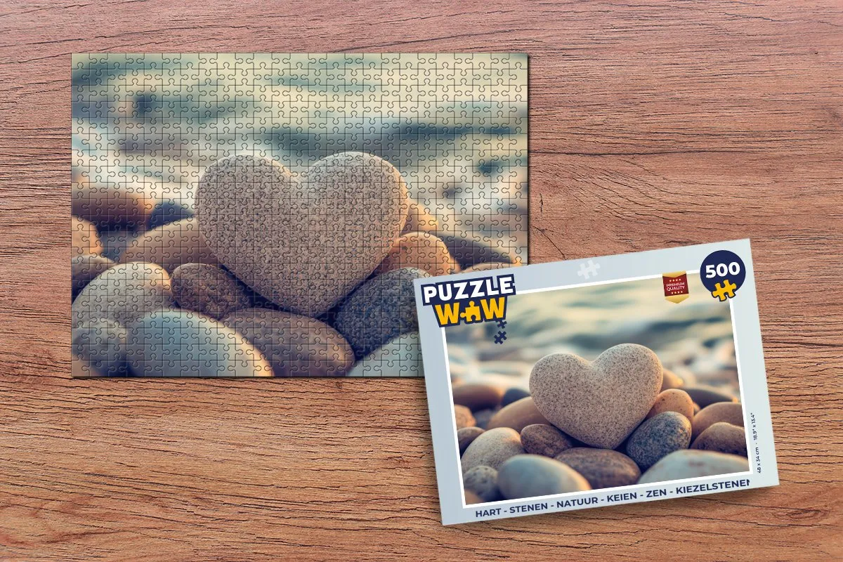 PuzzleWow Zen Puzzel Hart - Stenen 500 Stuks - 8721169410210