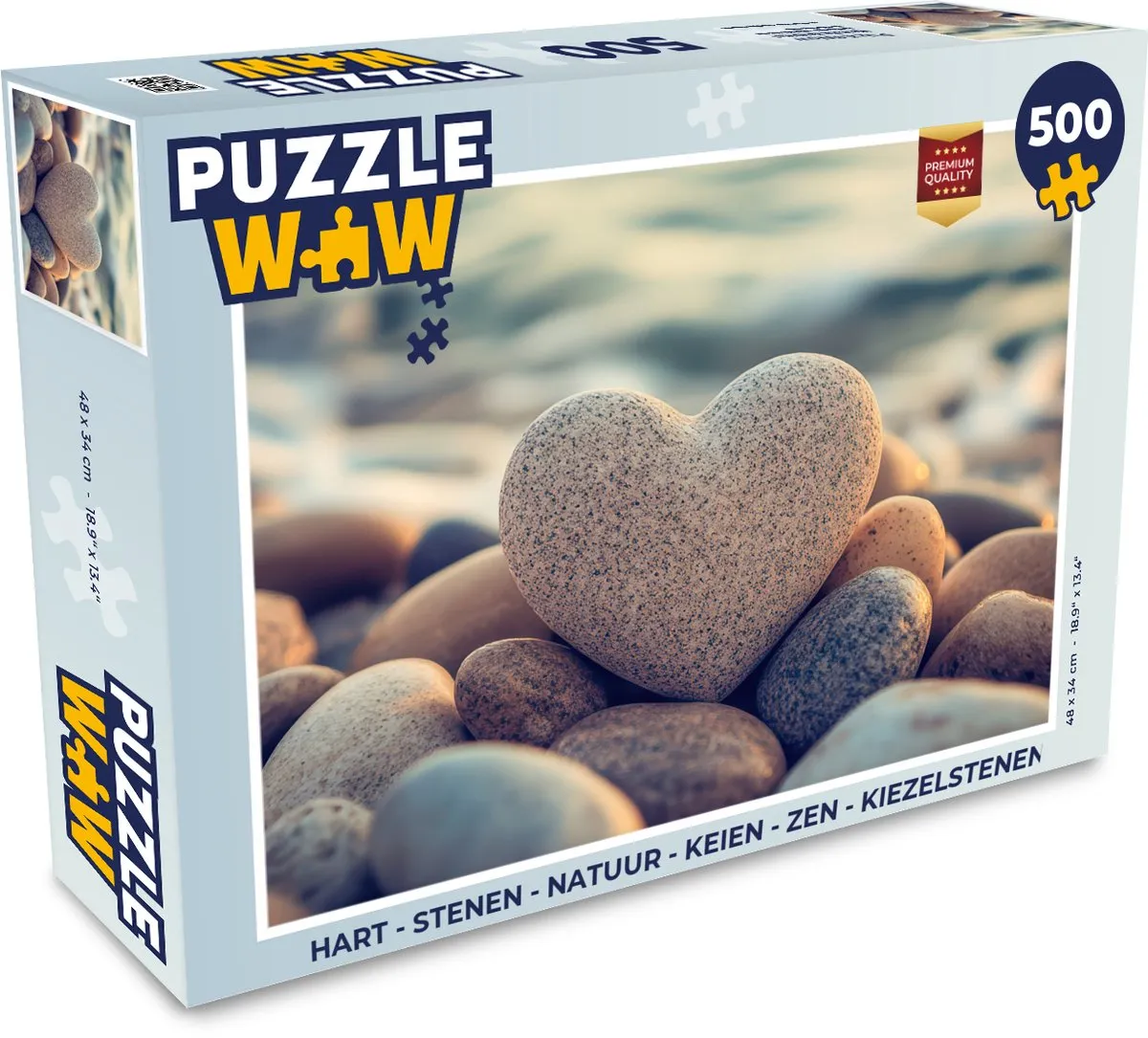 PuzzleWow Zen Puzzel Hart - Stenen 500 Stuks - 8721169410210