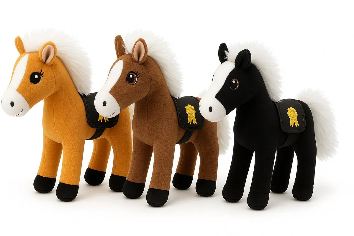 Topknuffels Paard Pluche Knuffel 30cm - Zwart