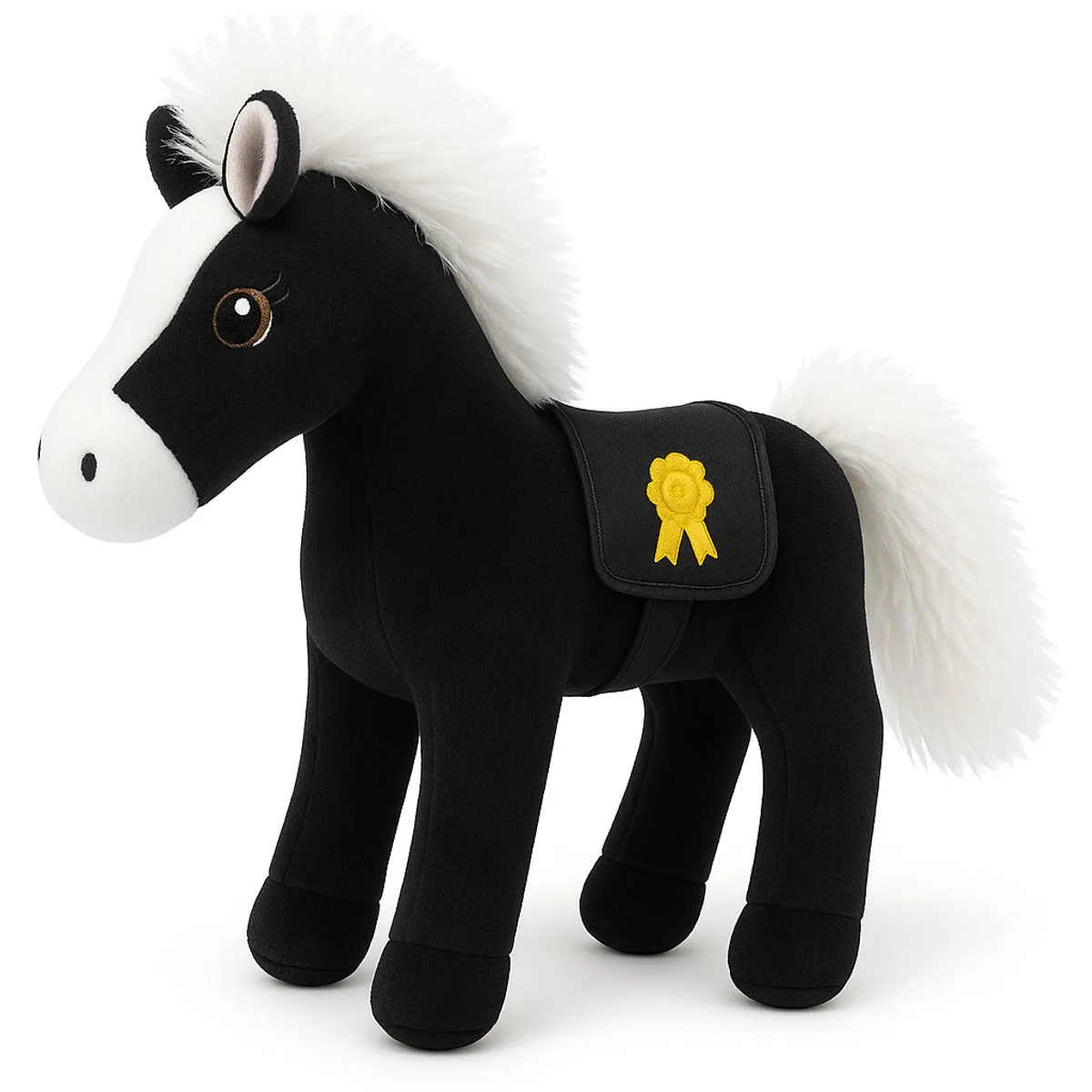 Topknuffels Paard Pluche Knuffel 30cm - Zwart