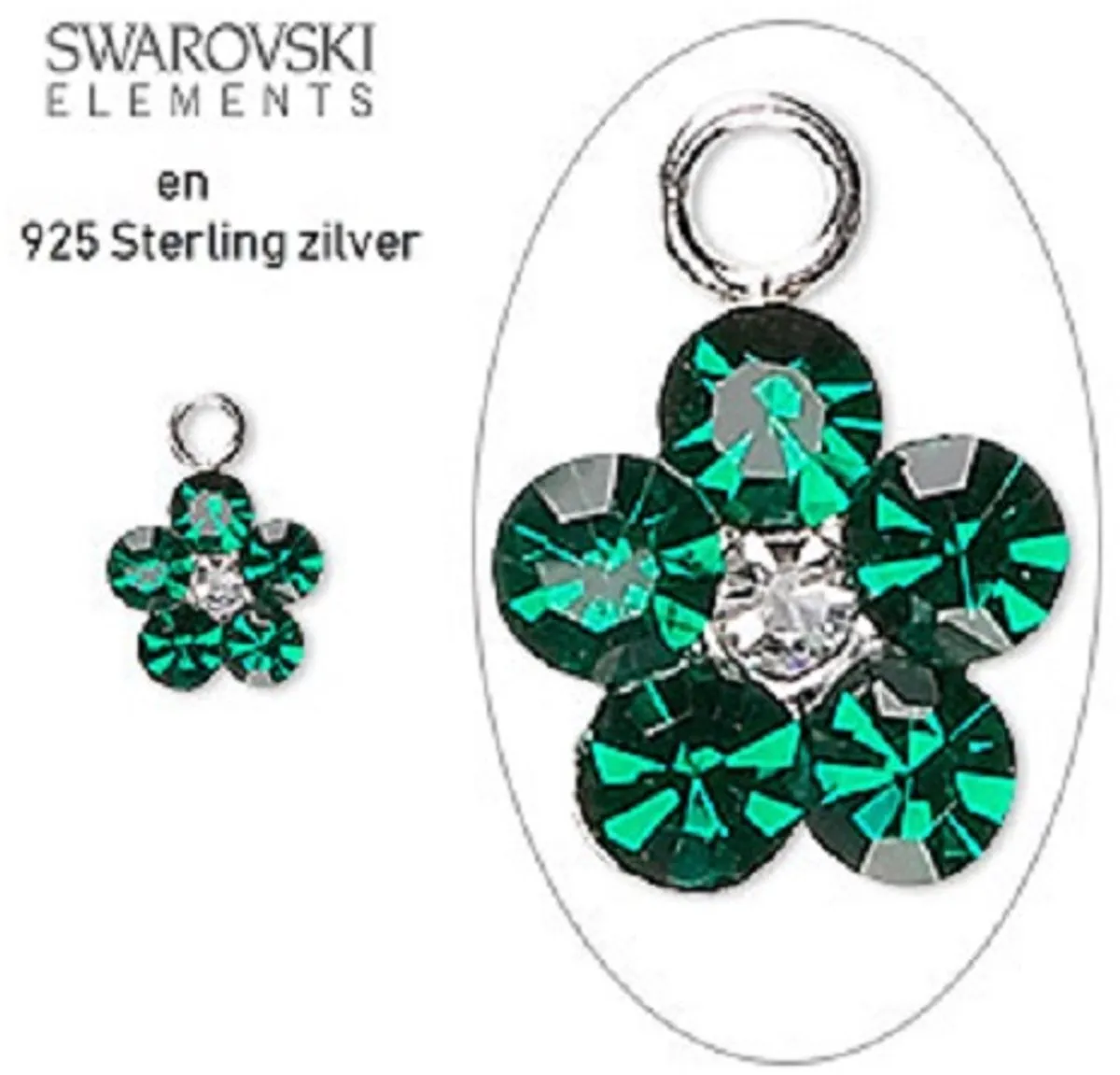 Swarovski Sterling Zilver Bedeltjes 8mm