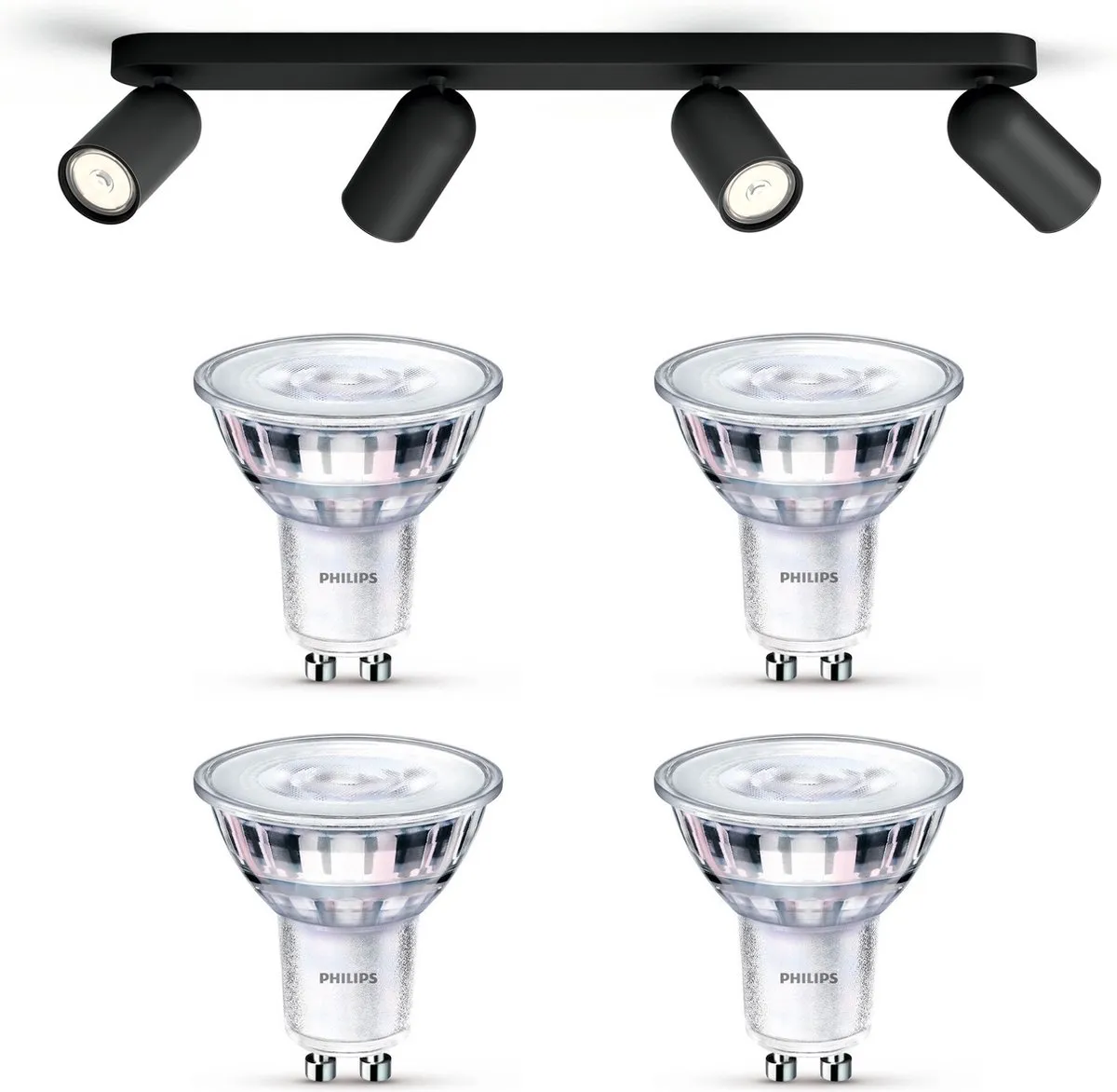 Philips Pongee Opbouwspot 4x GU10 Warmwit