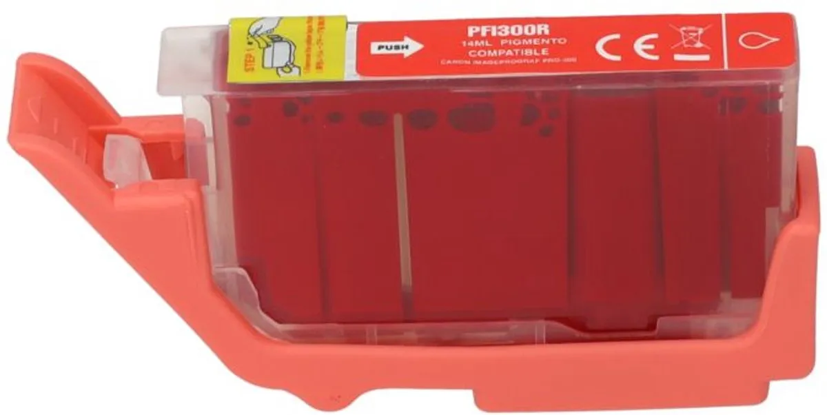 PrintAbout PFI-300R Inktcartridge - Rood - 14ml - Canon