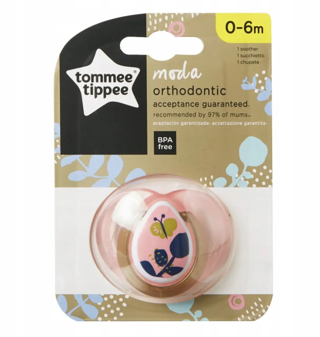 2x Tommee Tippee MODA GIRL Speen 0-6m