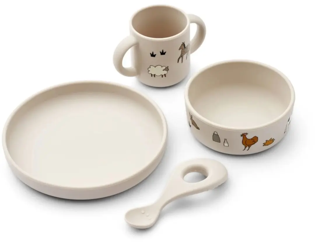 Liewood Vivi Bedrukt Servies Colour Farmhouse/Sandy