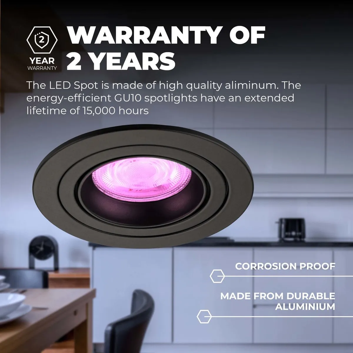 Ledvion SMART LED Inbouwspot Tokyo - 4.9W - RGBW - Zwart