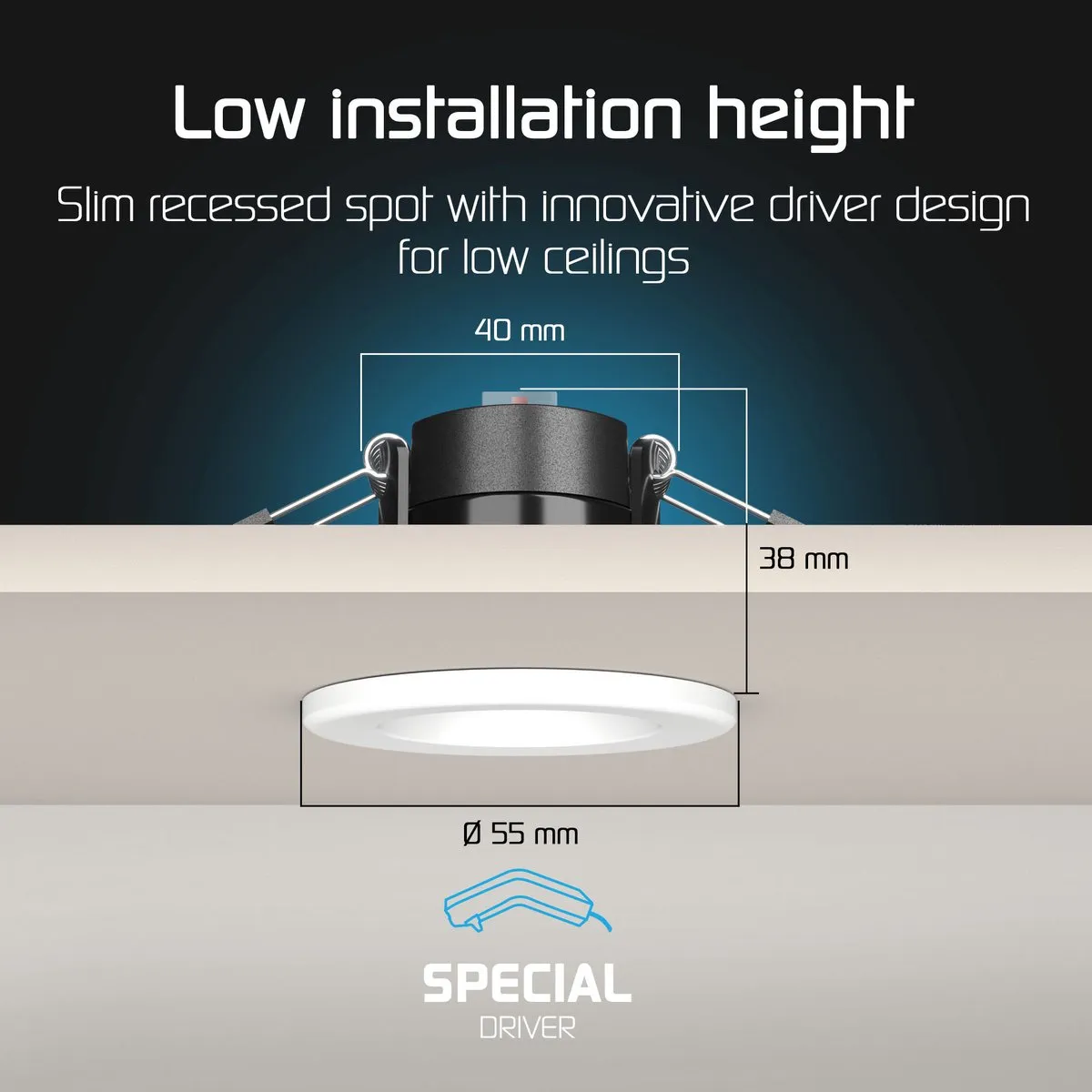 LEDVION 6x LED Inbouwspot 4W CCT 2200-4000K - Ø55mm - Dimbaar - IP65
