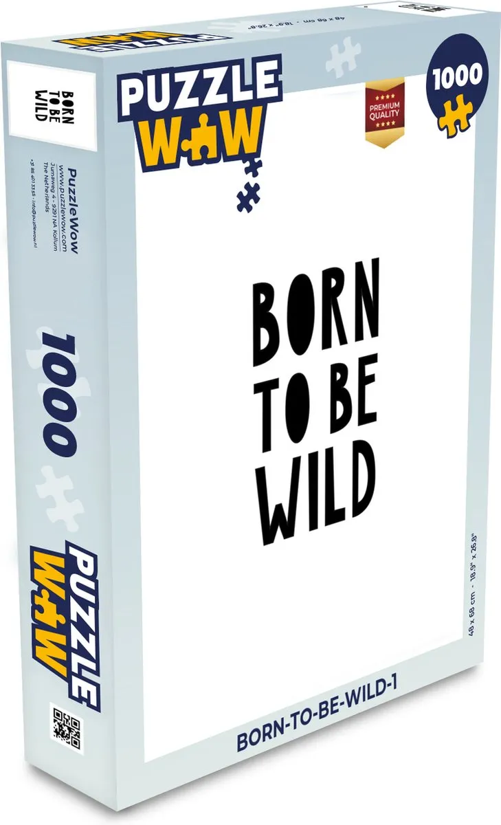 PuzzleWow Born to be wild Legpuzzel 1000 Stuks - Multicolor