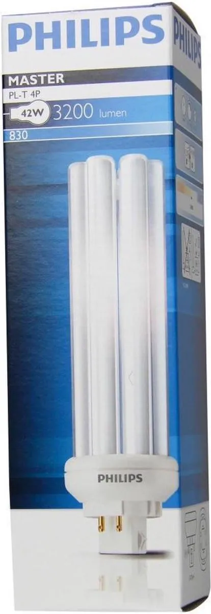 Philips Master PL-T 42W 830 4P - 2 Stuks - Mat