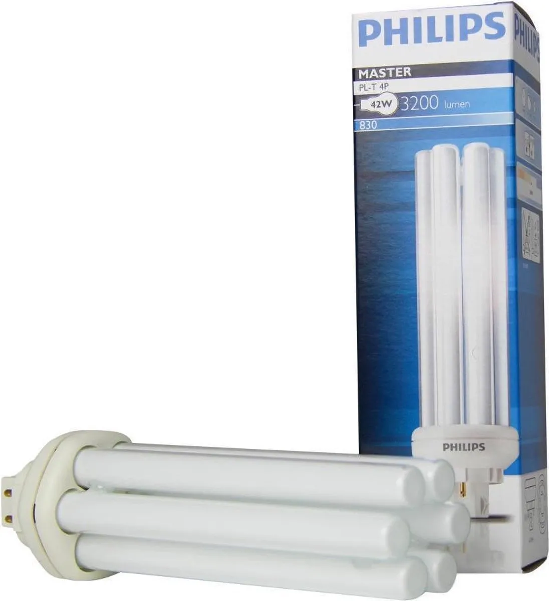 Philips Master PL-T 42W 830 4P - 2 Stuks - Mat