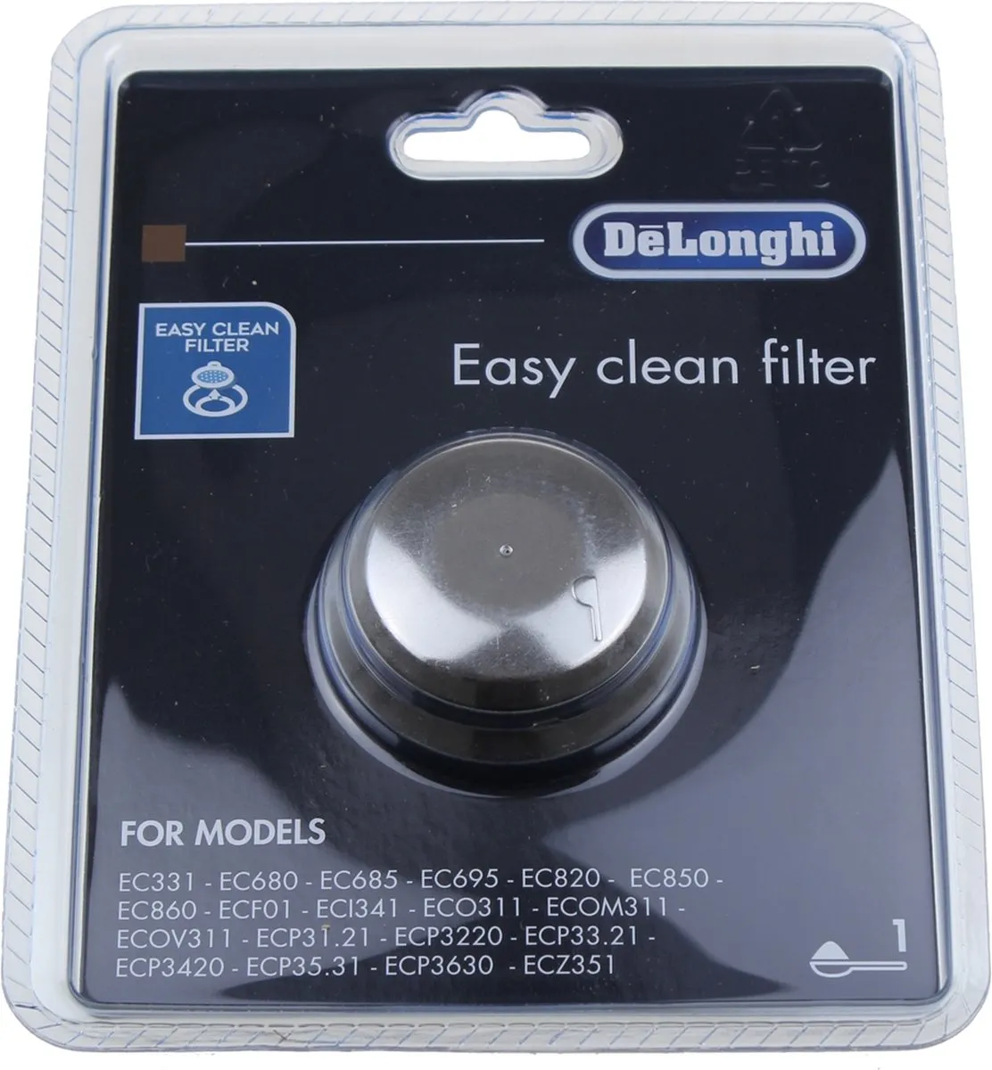 De'Longhi DLSC400 Easy Clean Filter - Zilver - afbeelding 6 van 6