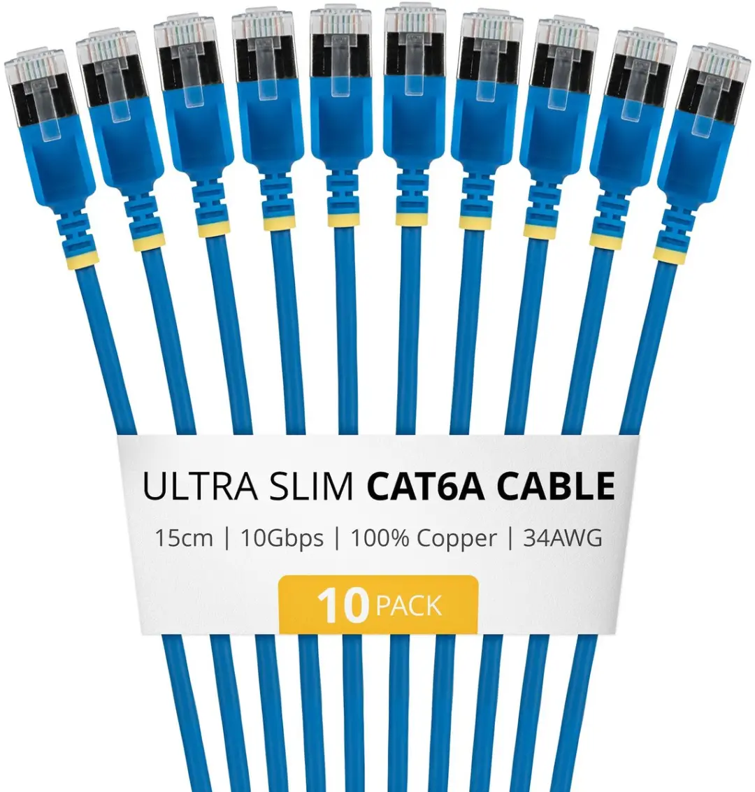 Startech Cat6a STP Netwerkkabel Blauw 0,15m