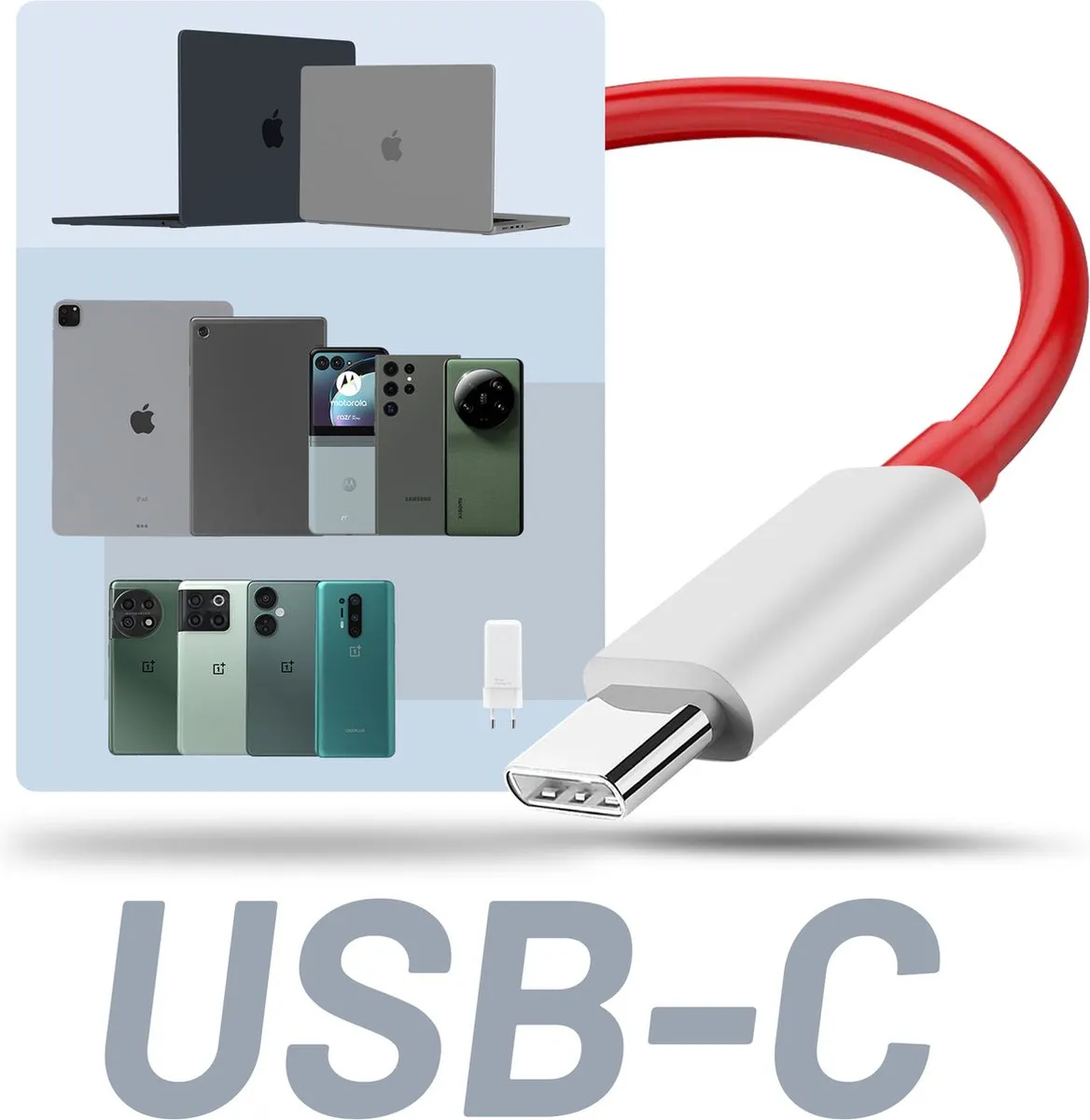 OnePlus 6.5A USB-C Kabel Warp Charge 1m - Rood - afbeelding 4 van 5