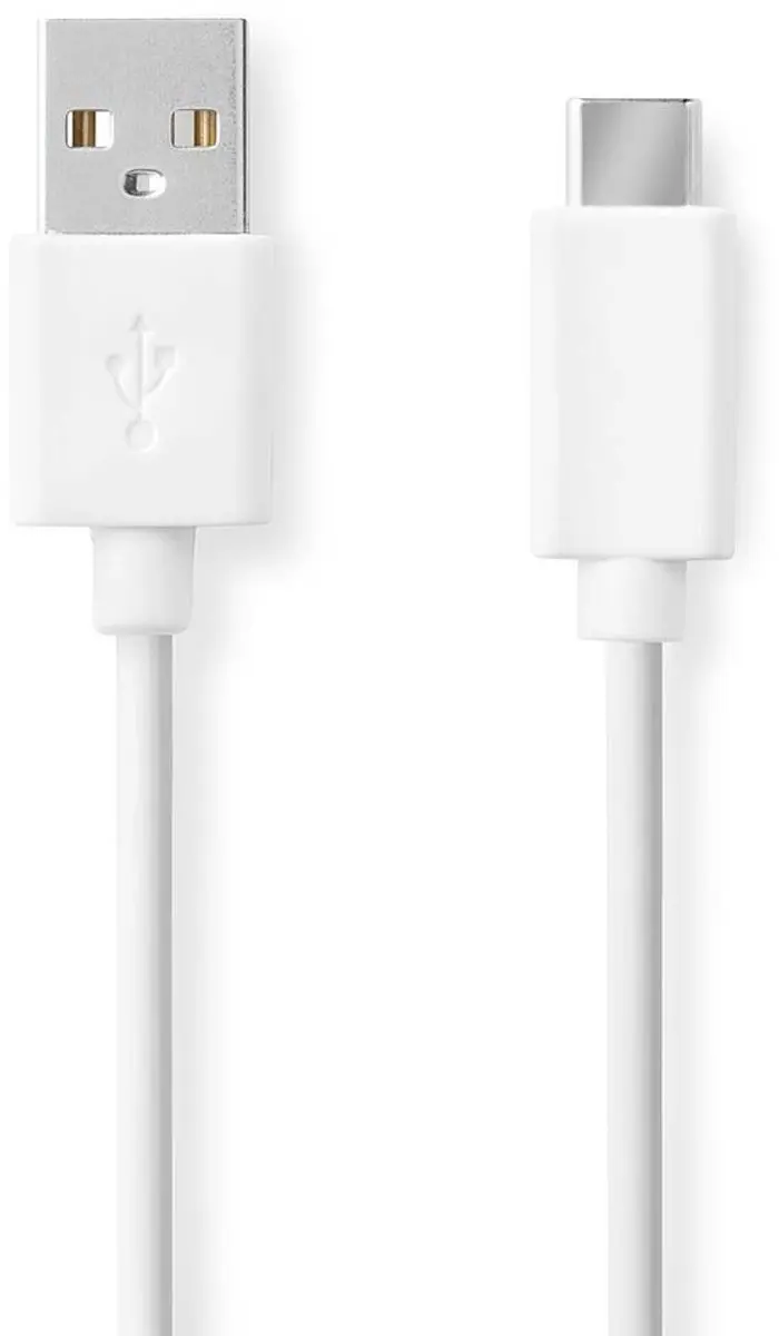 Nedis USB 2.0 A naar C Kabel 15W 480Mbps 0.5m Wit - afbeelding 2 van 2