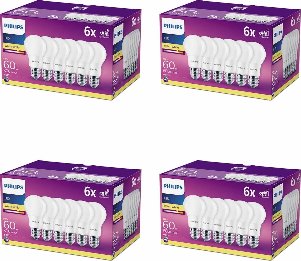 Philips LED Standaardlamp E27 8W Warmwit