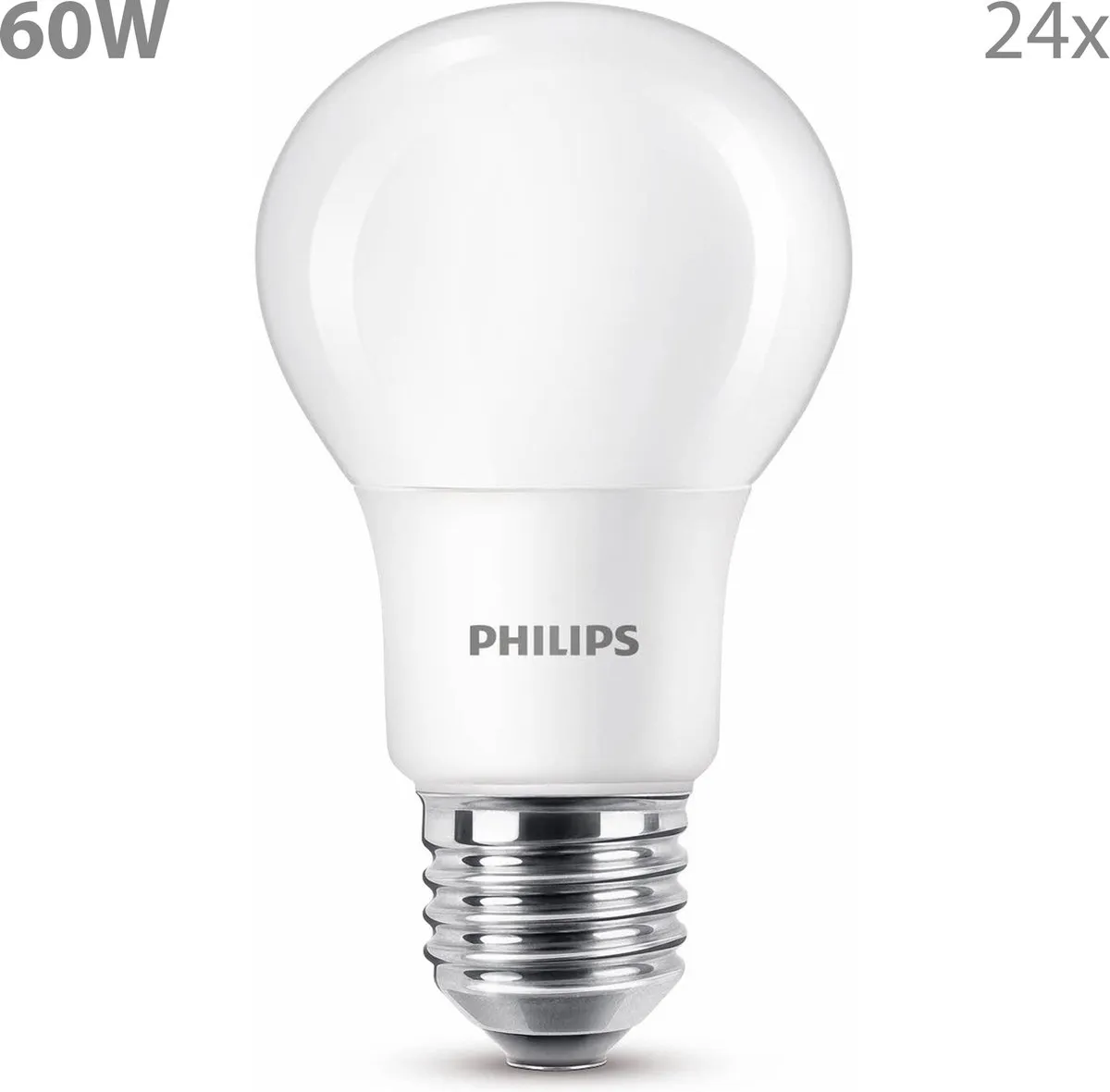 Philips LED Standaardlamp E27 8W Warmwit - 24 Stuks