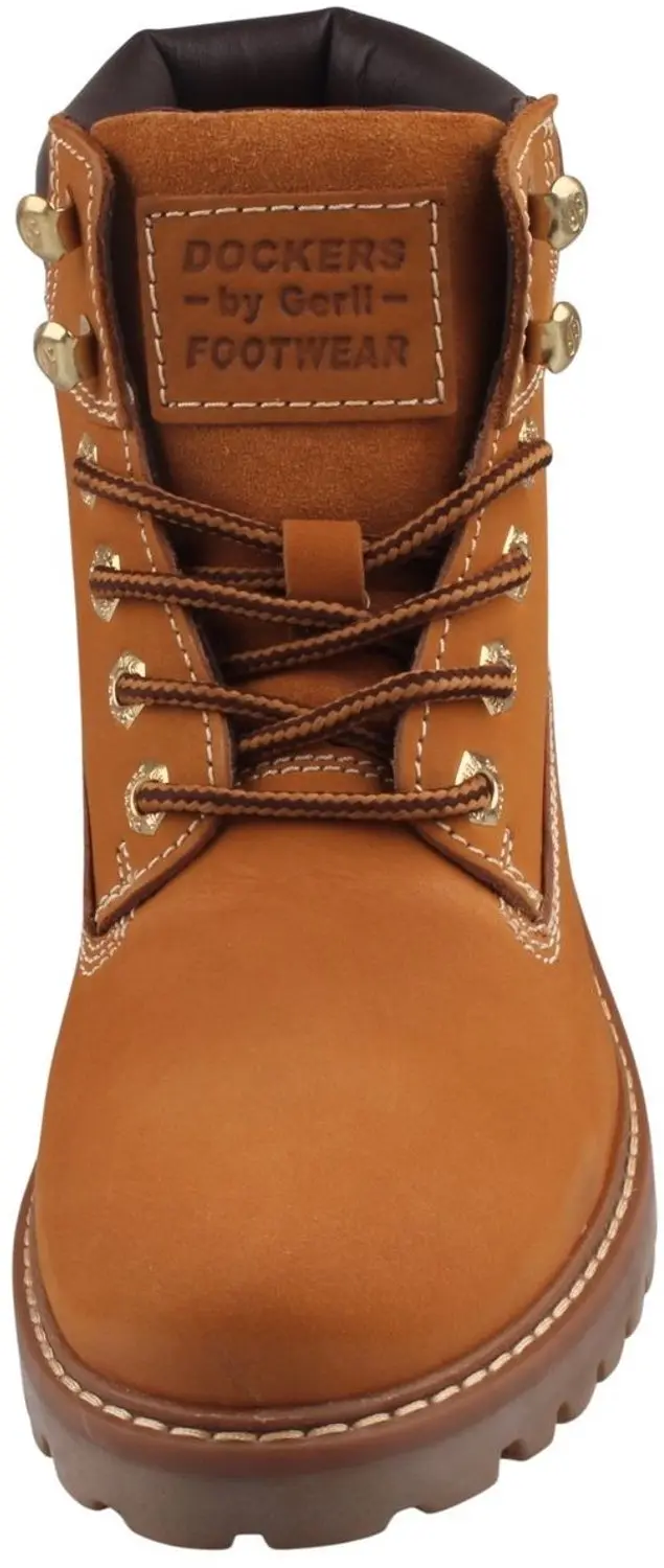 Dockers dames leren enkellaarsjes geel (Golden Tan) 59ML901-300910