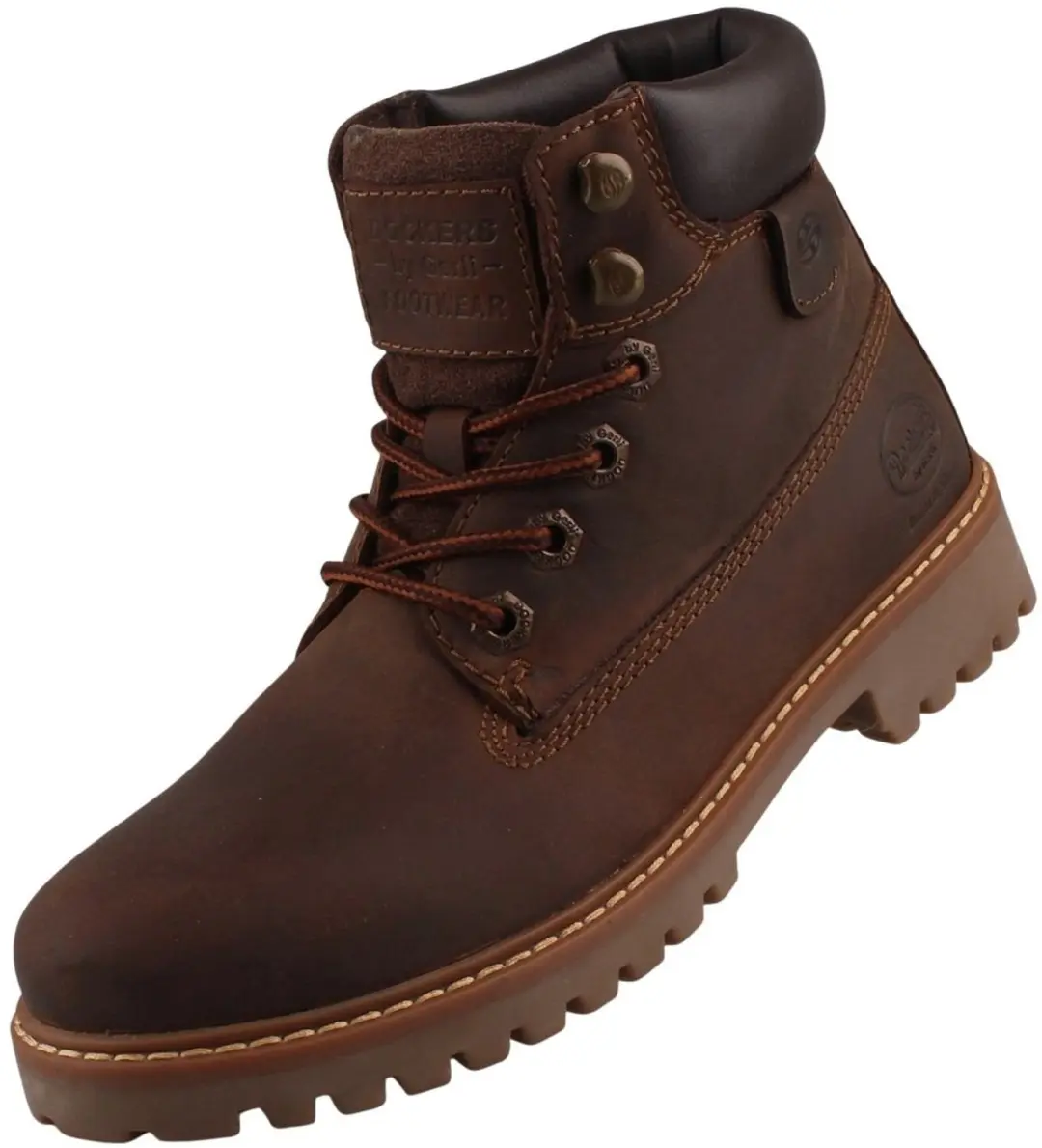 Dockers dames leren enkellaarzen, donkerbruin 59ML901-400300