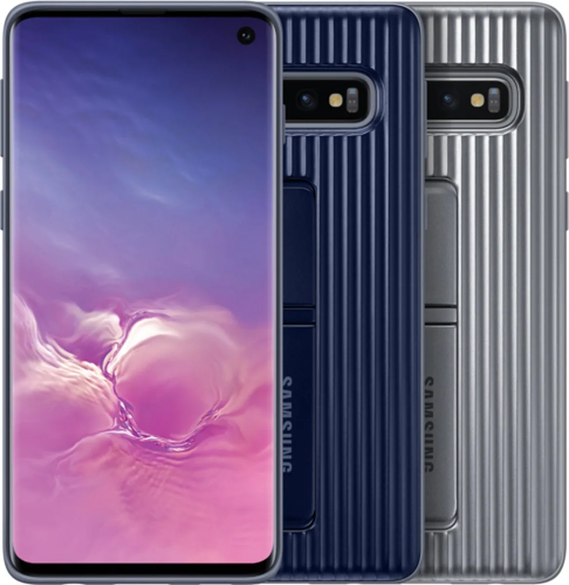 Samsung Protective Stand Cover EF-RG973CBEGWW Galaxy S10 - Blauw/Zwart - afbeelding 6 van 6