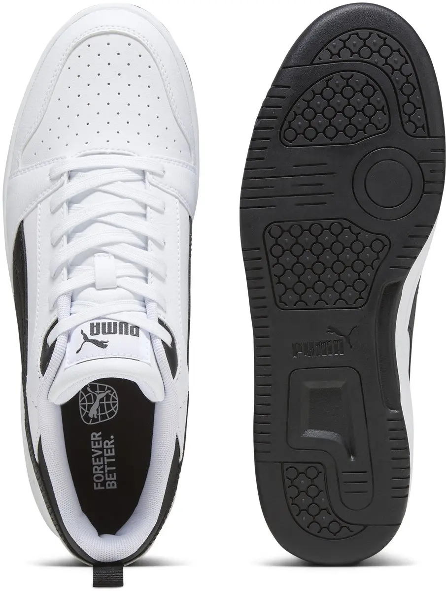 PUMA Rebound v6 Low Unisex Sneakers - Wit/Zwart - afbeelding 4 van 6