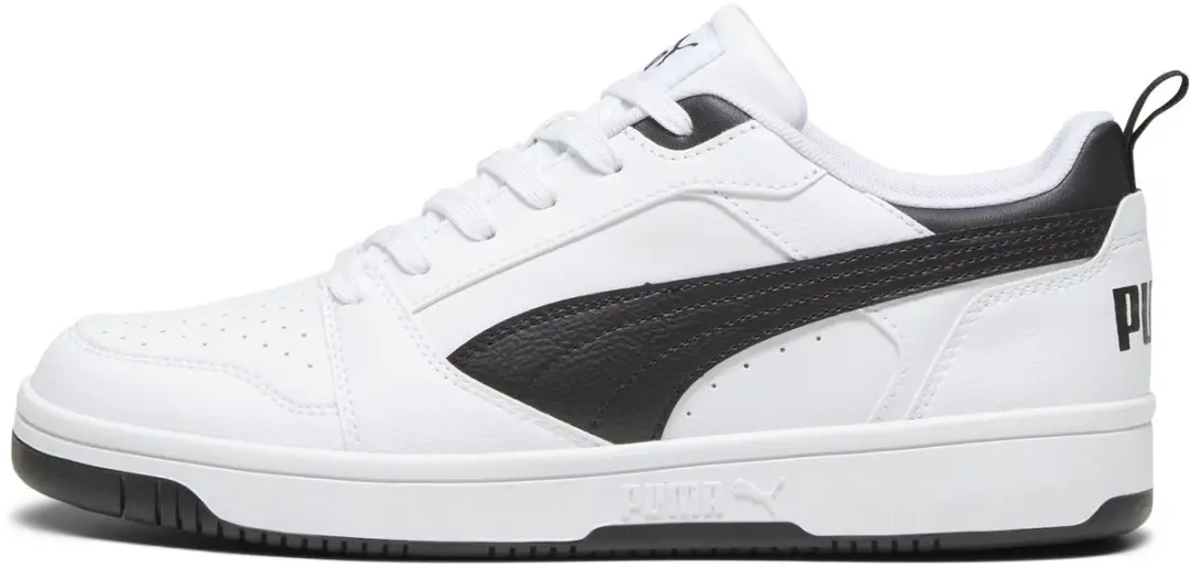 PUMA Rebound v6 Low Unisex Sneakers - Wit/Zwart - afbeelding 3 van 6
