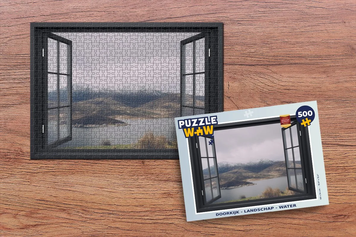 PuzzleWow Doorkijk Landschap Water Legpuzzel 500 Stuks - Multicolor