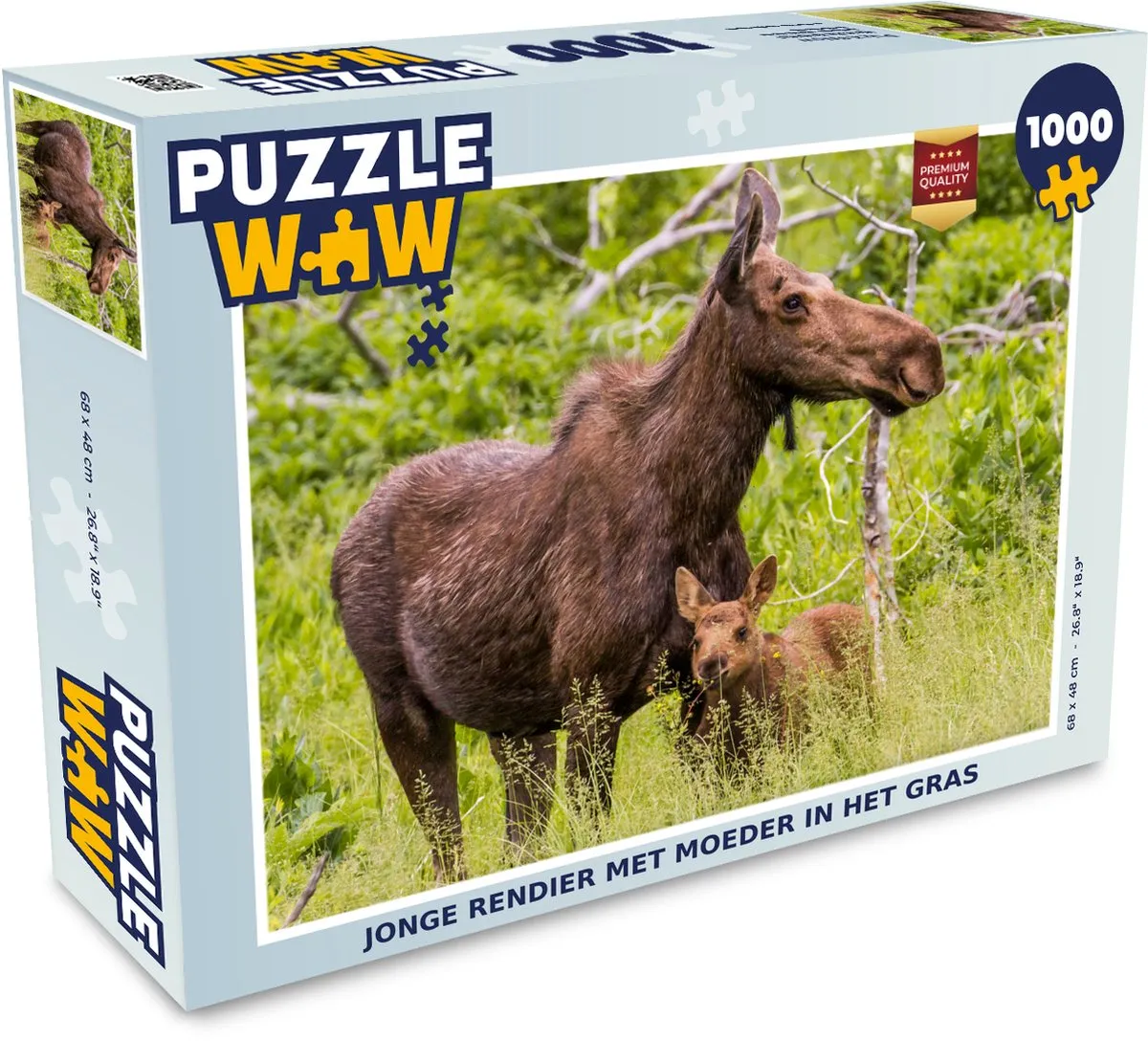 PuzzleWow Rendier Planten Kalf Legpuzzel 1000 Stuks