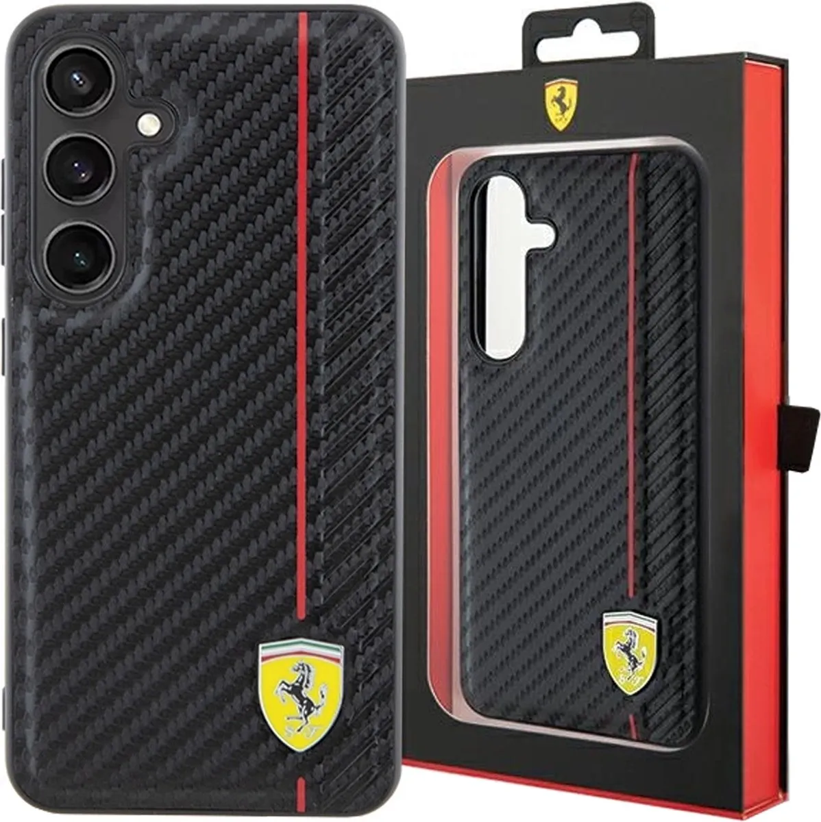 Ferrari Backcase Hoesje Samsung Galaxy S24 - Zwart - 3666339242565