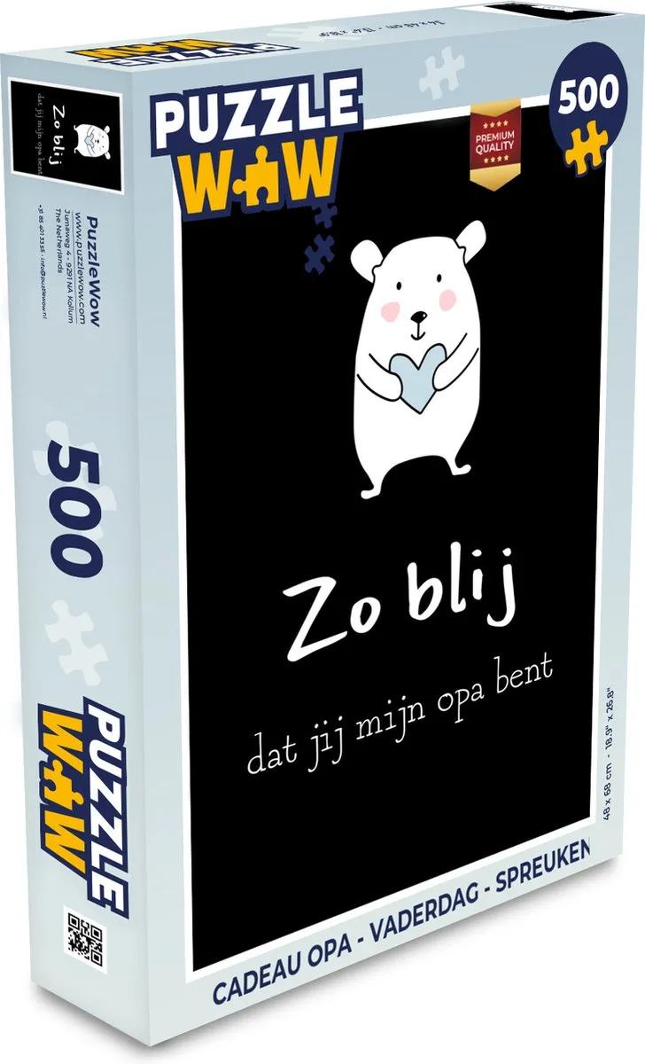 PuzzleWow Puzzel Quotes Opa 500 Stuks